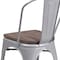 Flash Furniture Silver Metal Stackable Chair with Wood Seat, PK4 4-CH-31230-SIL-WD-GG - alternate 10